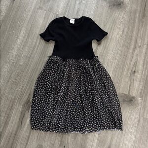 Zara girl Black and Floral Dress size 9